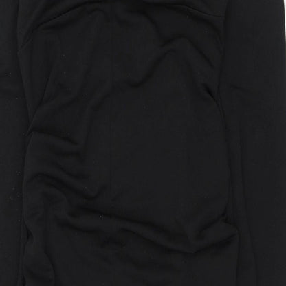 Boohoo Womens Black  Polyester Pencil Dress  Size 10  V-Neck Pullover