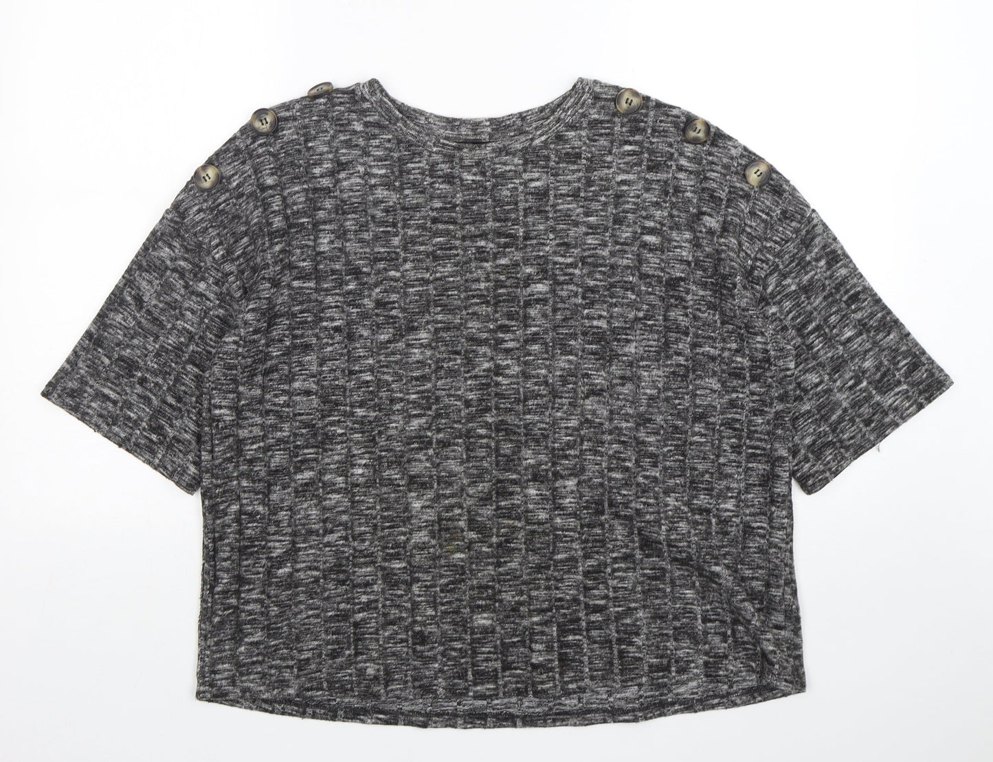 F&F Womens Grey Round Neck  Viscose Pullover Jumper Size 12