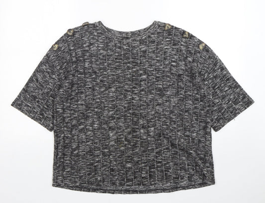 F&F Womens Grey Round Neck  Viscose Pullover Jumper Size 12