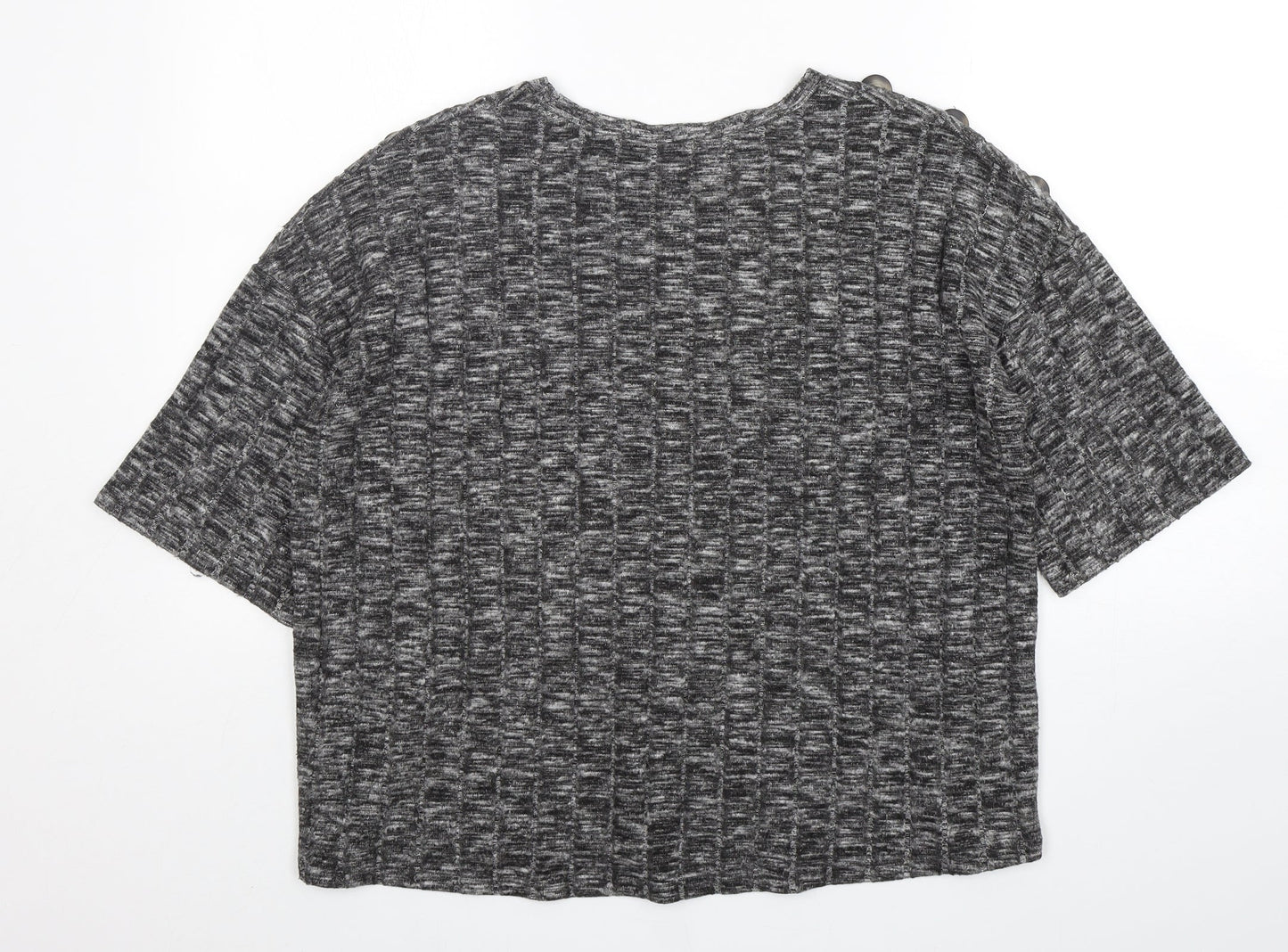 F&F Womens Grey Round Neck  Viscose Pullover Jumper Size 12