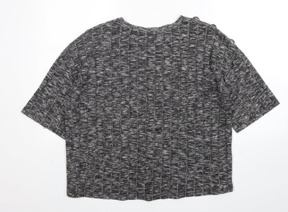 F&F Womens Grey Round Neck  Viscose Pullover Jumper Size 12