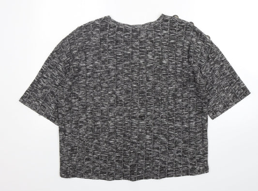 F&F Womens Grey Round Neck  Viscose Pullover Jumper Size 12