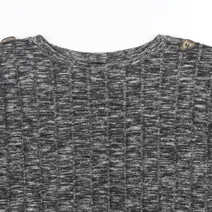 F&F Womens Grey Round Neck  Viscose Pullover Jumper Size 12