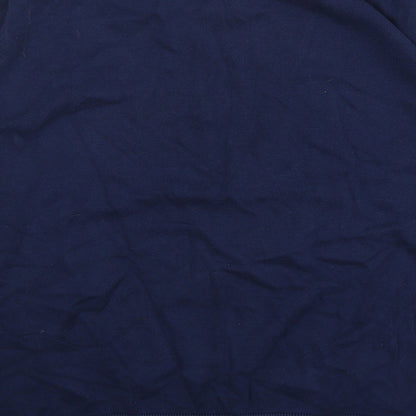 TU Mens Blue V-Neck  Cotton Pullover Jumper Size L