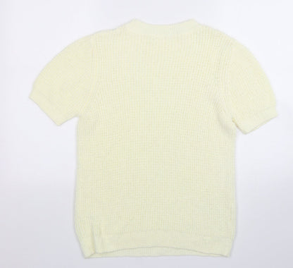 TU Womens Beige Round Neck  Cotton Pullover Jumper Size 14