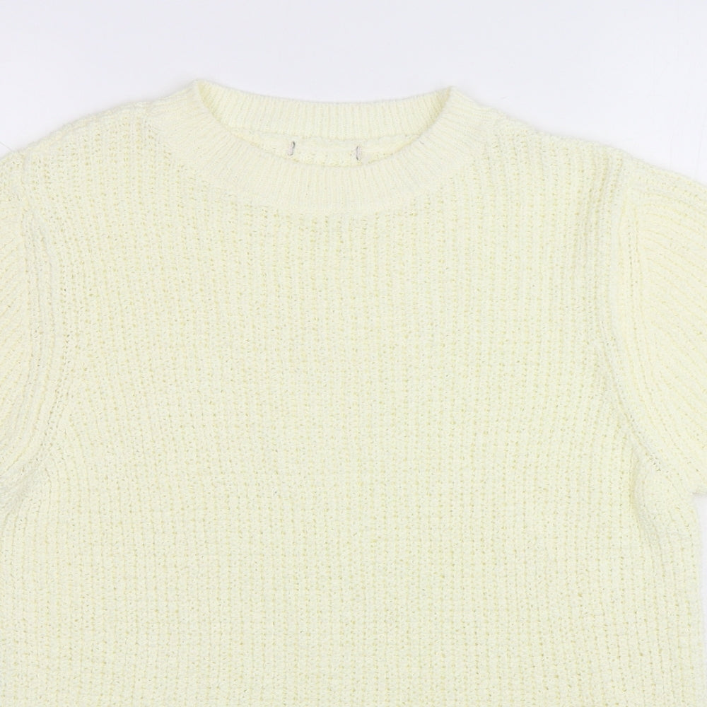 TU Womens Beige Round Neck  Cotton Pullover Jumper Size 14