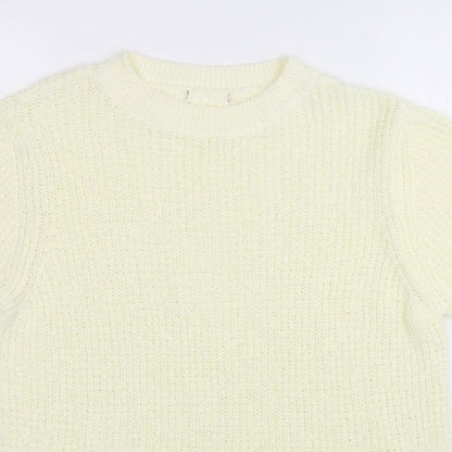 TU Womens Beige Round Neck  Cotton Pullover Jumper Size 14