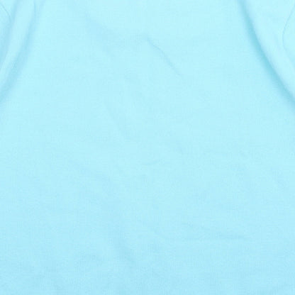 Envy Womens Blue Round Neck  Acrylic Pullover Jumper Size M