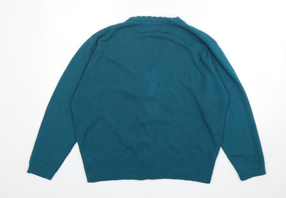 Amalina Womens Green V-Neck  Acrylic Cardigan Jumper Size 12