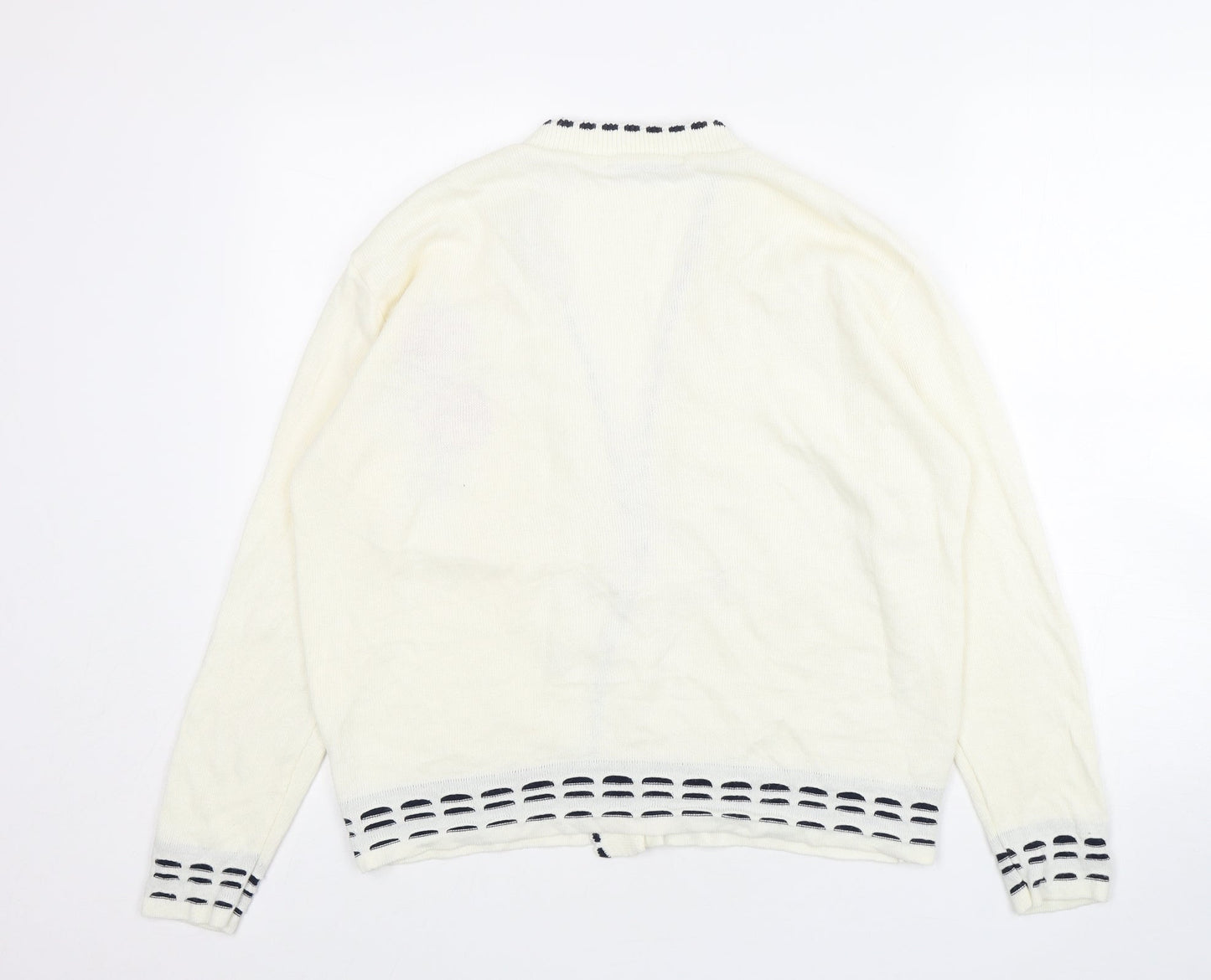 Womens UK Size M Pure & Natural Beige Cardigan Jumper