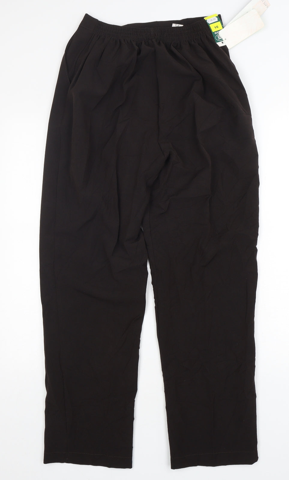 Preworn Mens Black  Polyester Trousers  Size 16 L29 in Regular