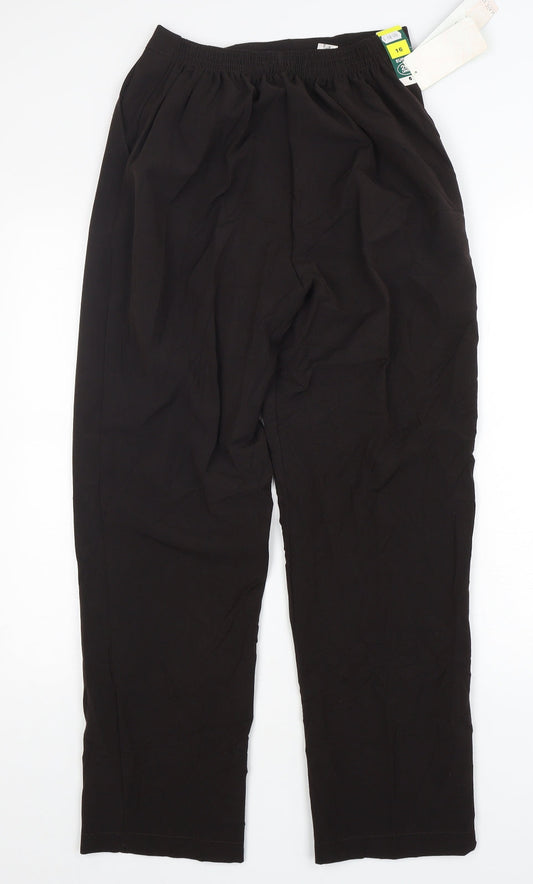 Preworn Mens Black  Polyester Trousers  Size 16 L29 in Regular