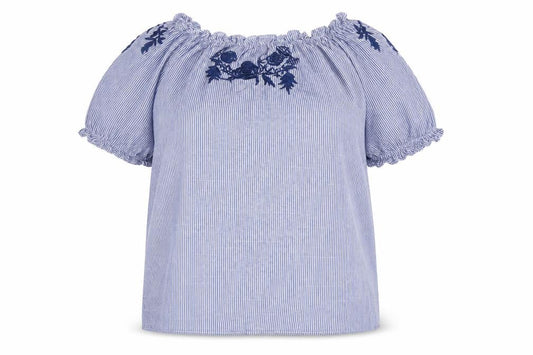 Womens UK Size M Blue Vanilla Blue Basic Blouse