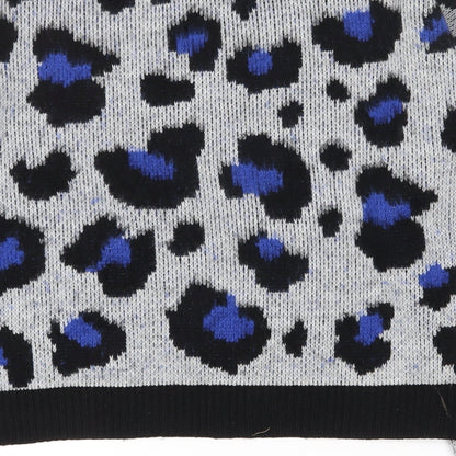 Primark Womens Multicoloured Round Neck Animal Print Acrylic Pullover Jumper Size 4