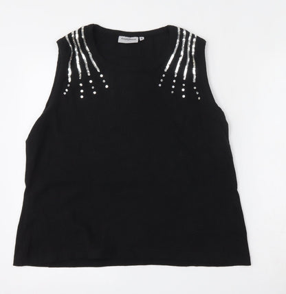 Womens UK Size XL Anonymous Black Vest Jumper