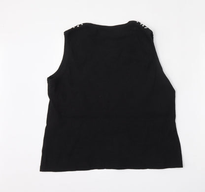 Womens UK Size XL Anonymous Black Vest Jumper