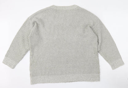 Womens UK Size M New Look Grey Pullover Jumper