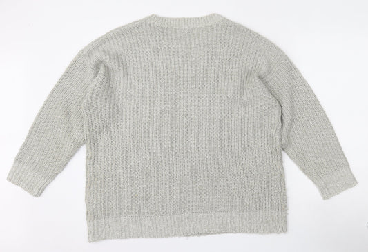 Womens UK Size M New Look Grey Pullover Jumper