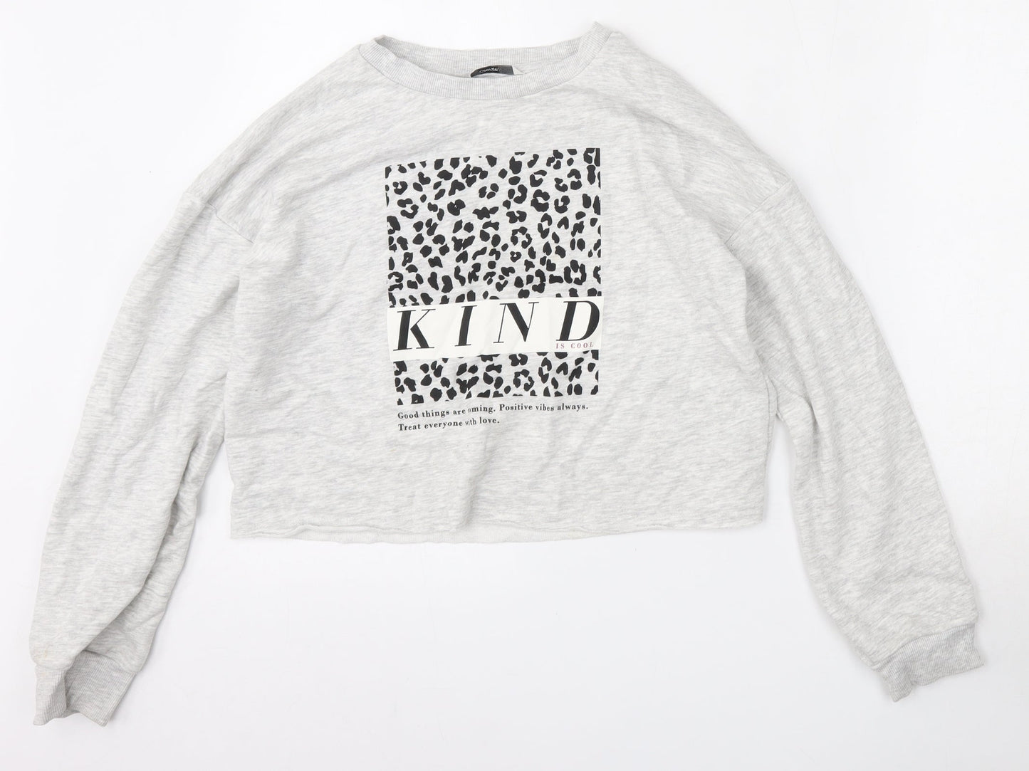 George Girls Grey  Cotton Pullover Sweatshirt Size 13-14 Years