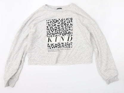 George Girls Grey  Cotton Pullover Sweatshirt Size 13-14 Years
