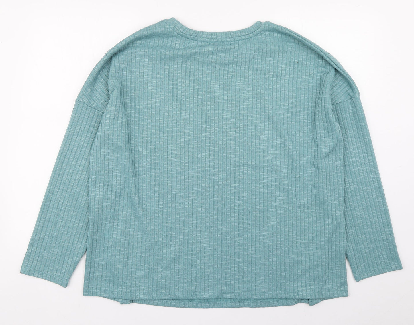 Papaya Womens Green Round Neck  Polyester Pullover Jumper Size L