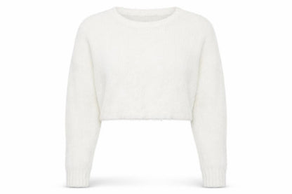 New Look Womens White Round Neck  Nylon Pullover Jumper Size M