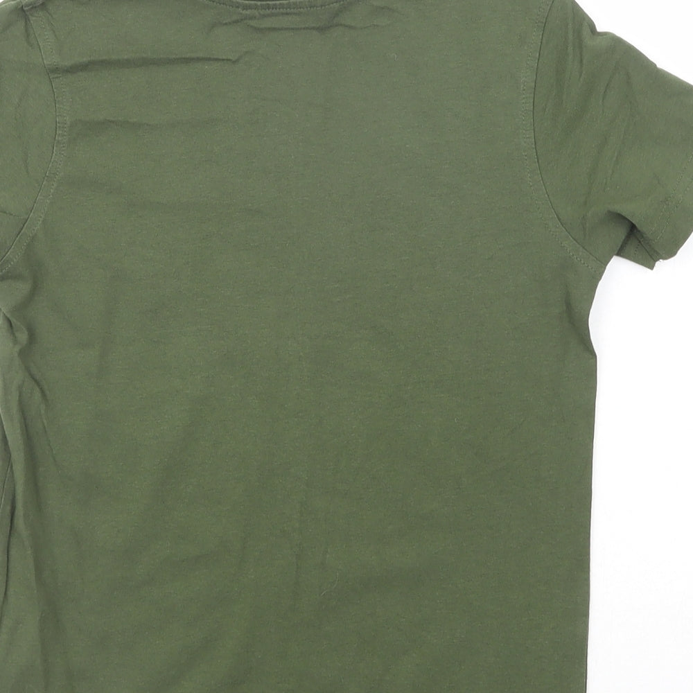 George Girls Green  Cotton Pullover T-Shirt Size 7-8 Years Crew Neck Pullover - Never Stop