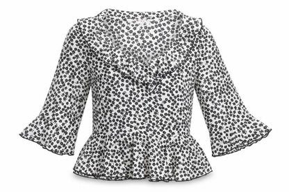Love & Other Things Womens White Floral Polyester Basic Blouse Size XS Scoop Neck