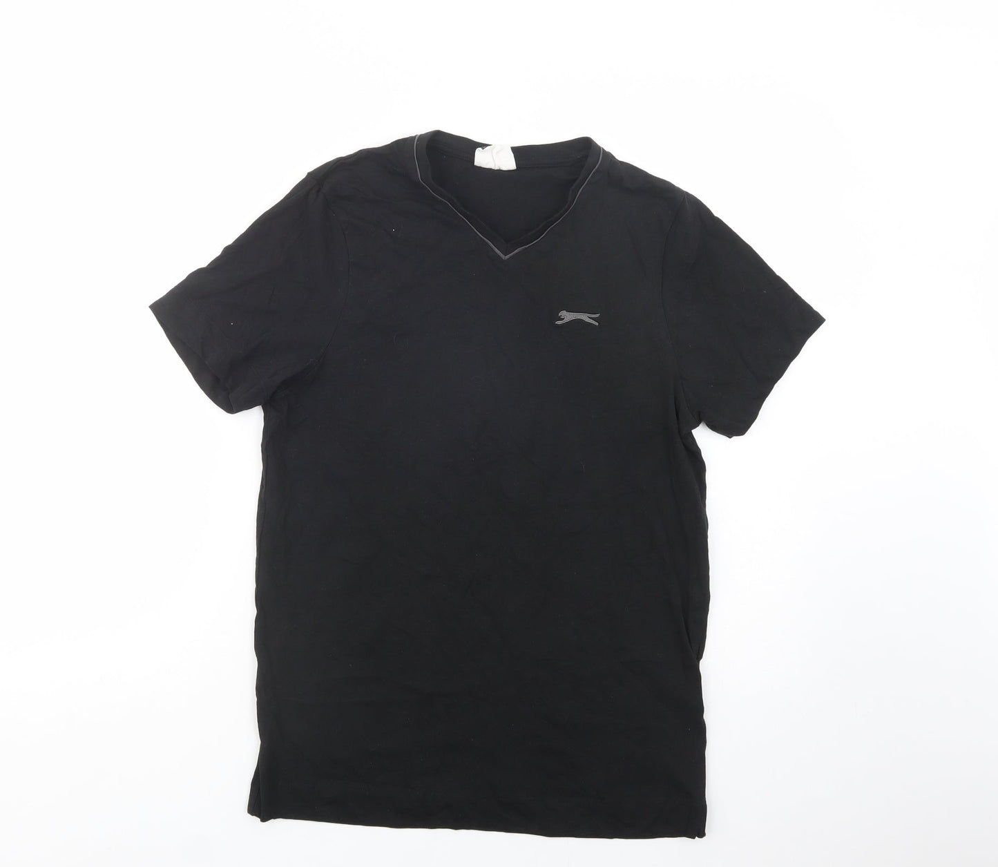 Slazenger Mens Black  Cotton  T-Shirt Size S V-Neck