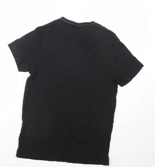 Slazenger Mens Black  Cotton  T-Shirt Size S V-Neck