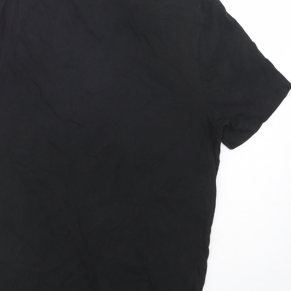 Slazenger Mens Black  Cotton  T-Shirt Size S V-Neck