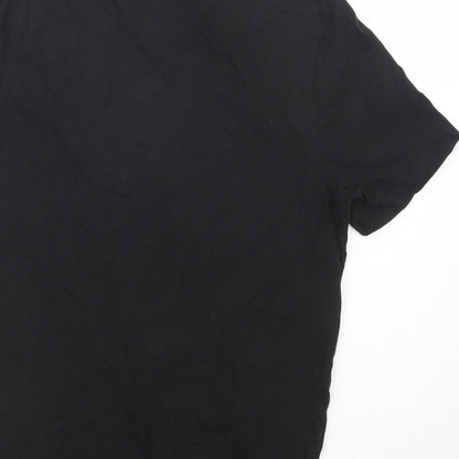 Slazenger Mens Black  Cotton  T-Shirt Size S V-Neck