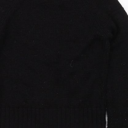 TU Womens Black Collared  Acrylic Full Zip Jumper Size 10