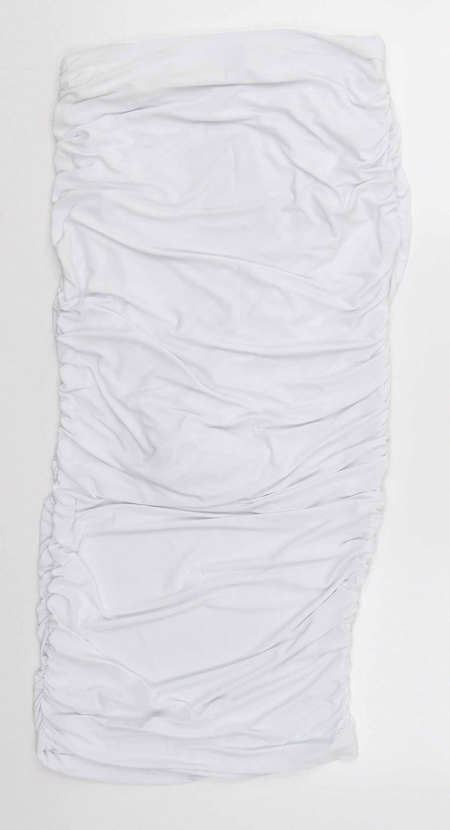 PRETTYLITTLETHING Womens White  Polyester Mini  Size 12  Off the Shoulder Pullover