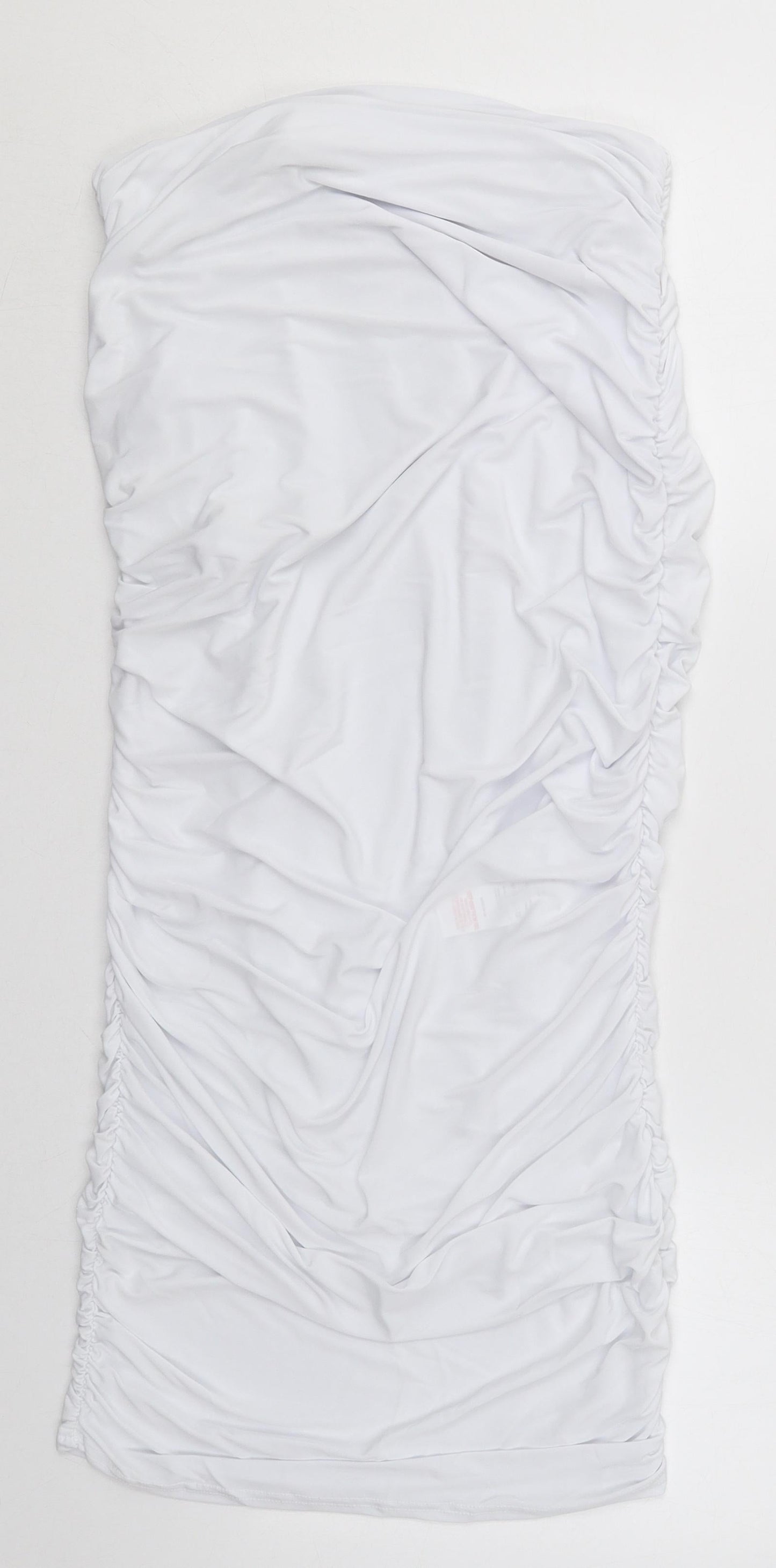 PRETTYLITTLETHING Womens White  Polyester Mini  Size 12  Off the Shoulder Pullover