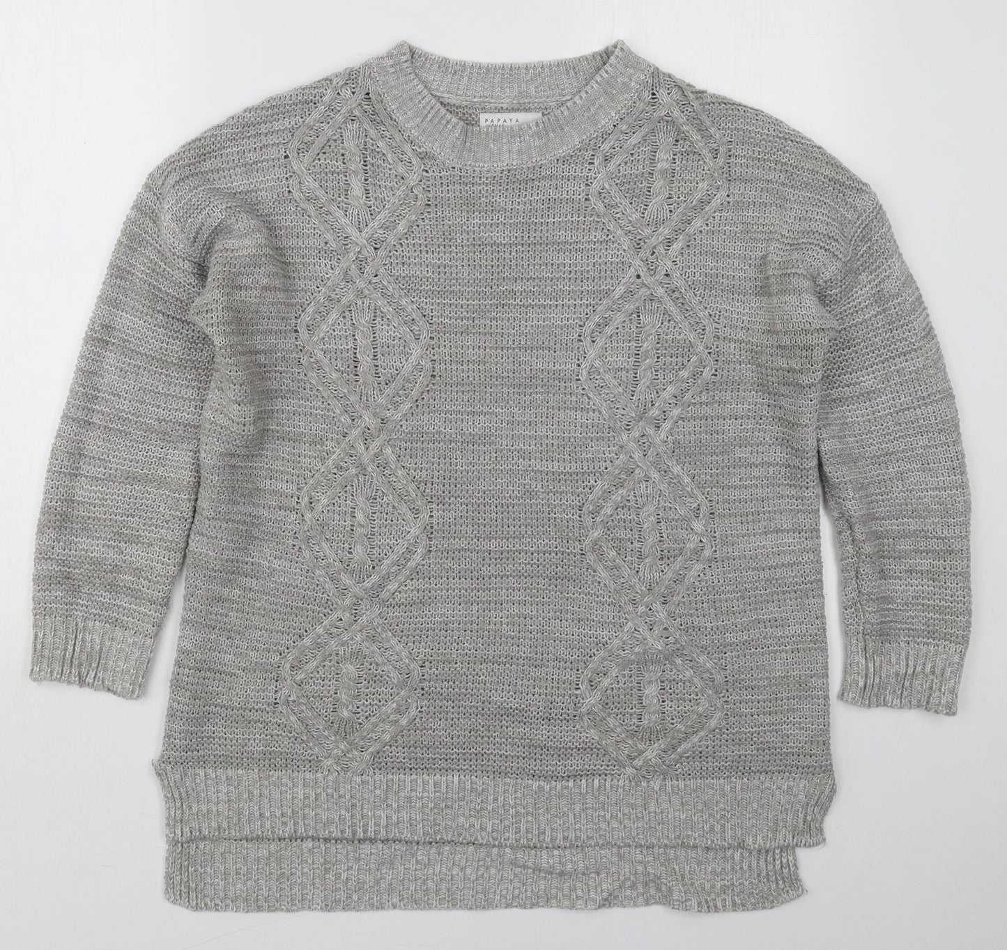 Womens UK Size M Papaya Grey Pullover Jumper