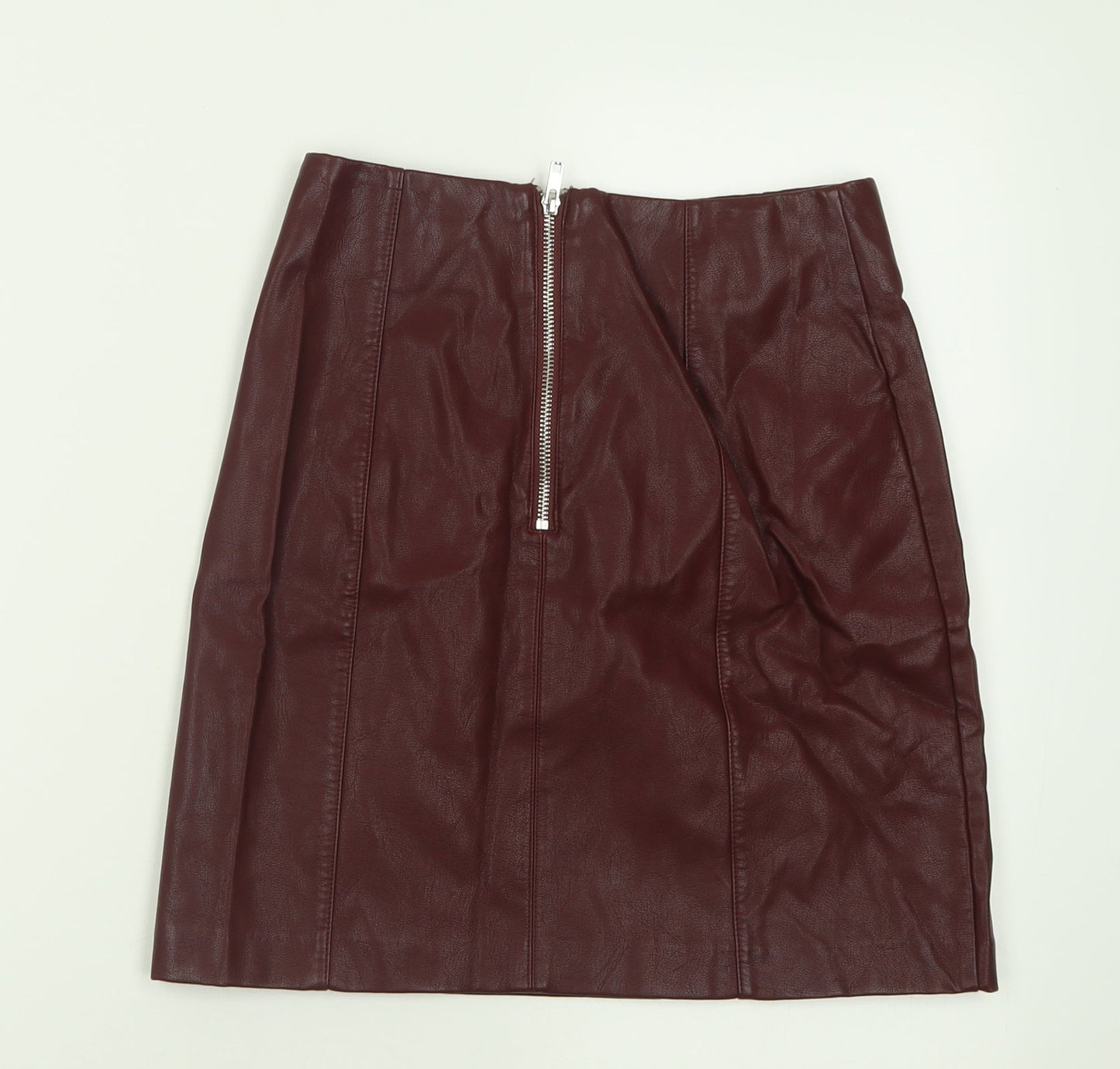 New Look Womens Purple  Polyester A-Line Skirt Size 6   Zip