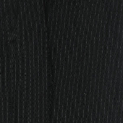 George Womens Black Striped Polyester Trousers  Size 14 L32 in Regular Button