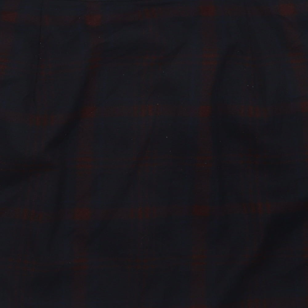 Dorothy Perkins Womens Blue Check Polyacrylate Fibre A-Line Skirt Size 8   Zip