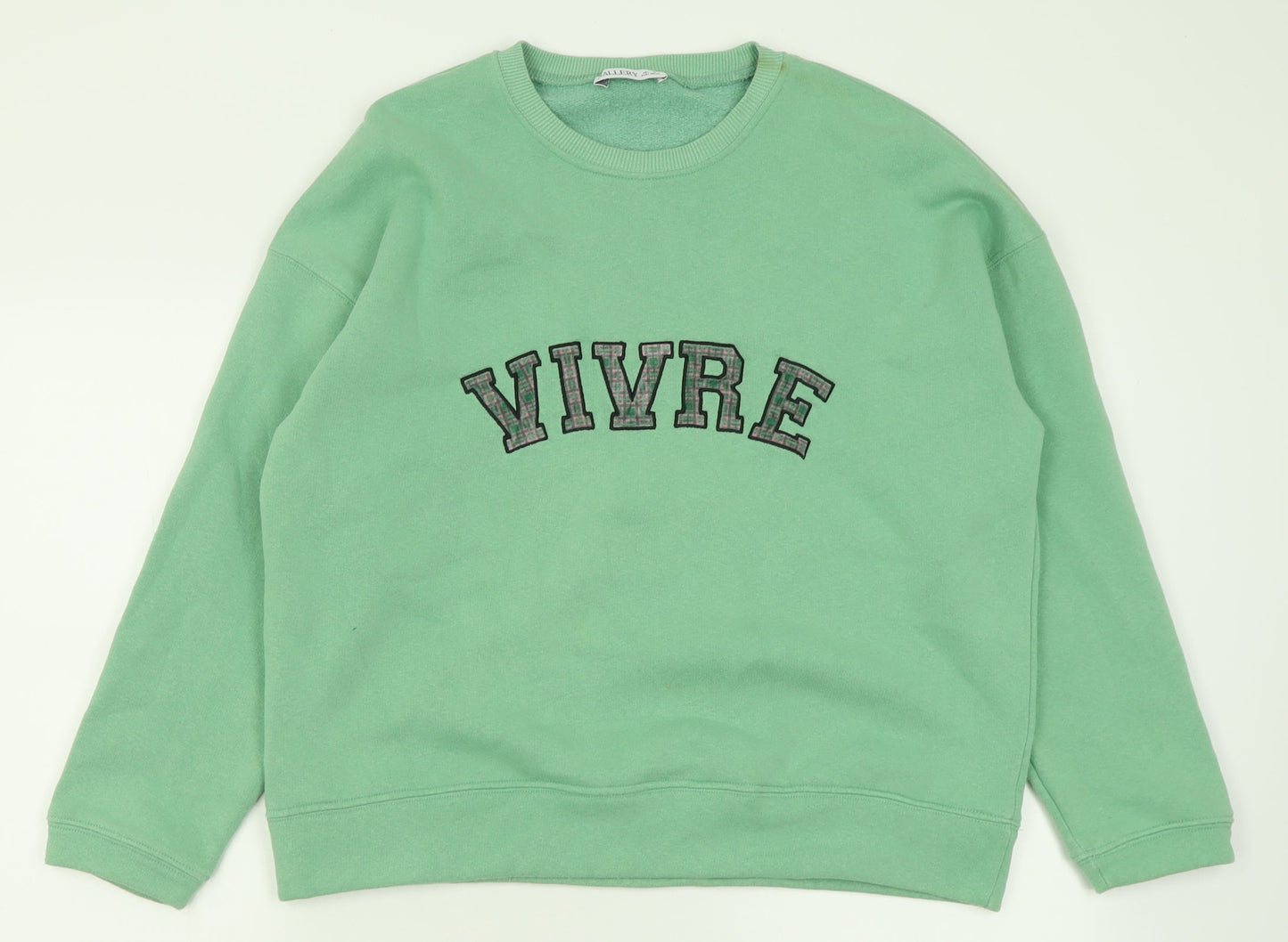 Gallery Womens Green  Polyester Pullover Sweatshirt Size S  Pullover