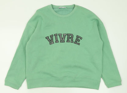 Gallery Womens Green  Polyester Pullover Sweatshirt Size S  Pullover