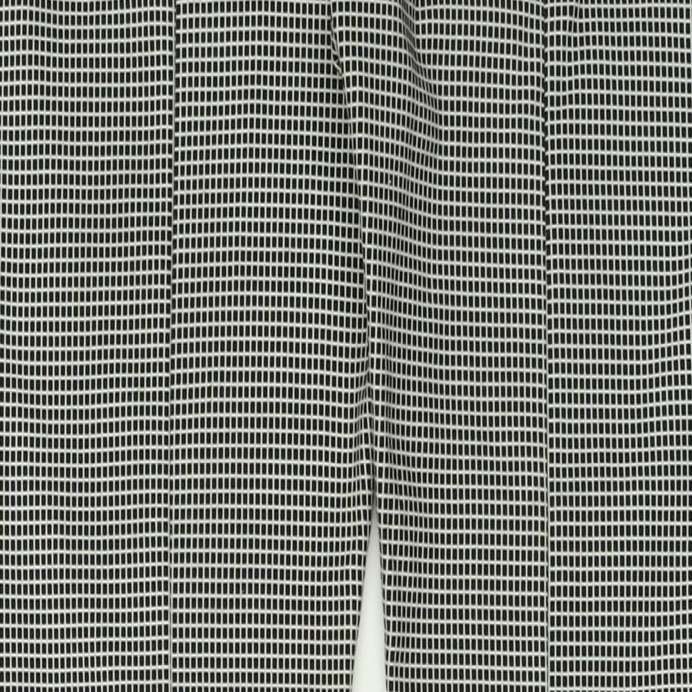 Mango Womens Black Plaid Polyester Trousers  Size 10 L28 in Regular Zip