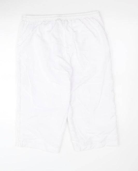 LA Gear Womens White  Polyester Cropped Trousers Size 14 L20 in Regular Drawstring - Jogger style