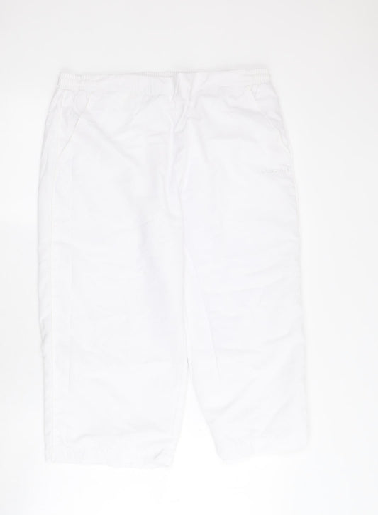 LA Gear Womens White  Polyester Cropped Trousers Size 14 L20 in Regular Drawstring - Jogger style