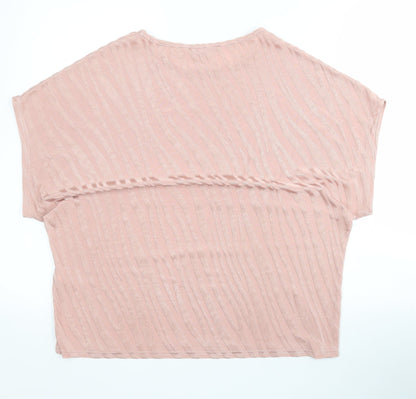 Womens UK Size 16 Dorothy Perkins Pink Basic T-Shirt