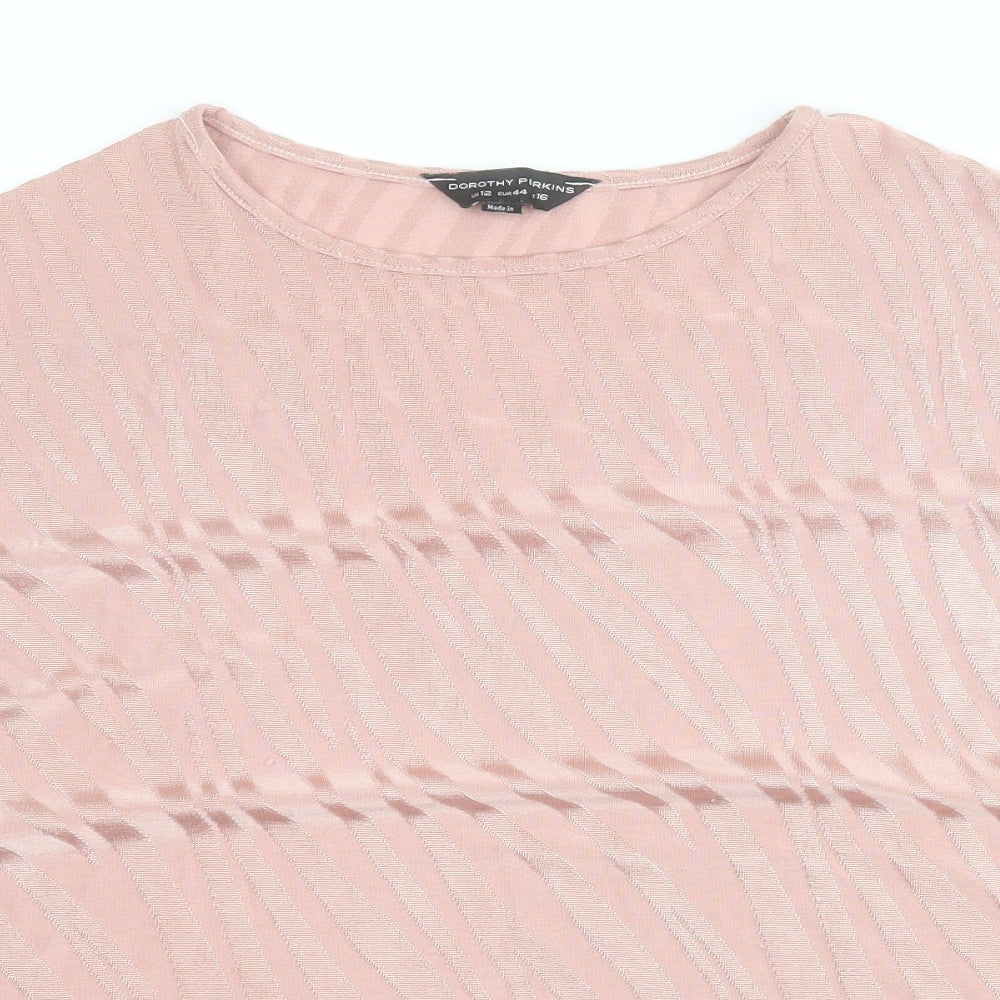 Womens UK Size 16 Dorothy Perkins Pink Basic T-Shirt