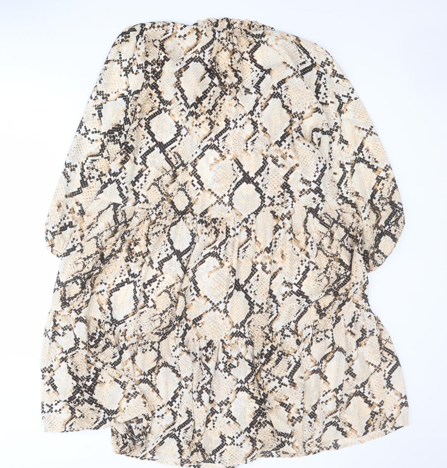 F&F Womens Brown Animal Print Polyester Shift  Size 16  V-Neck Pullover