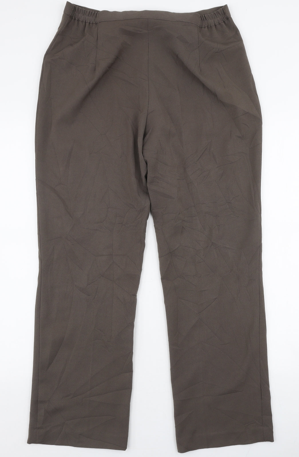 BASSINI Womens Brown  Polyester Trousers  Size 12 L28 in Regular Zip