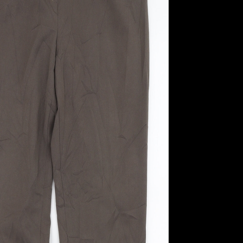 BASSINI Womens Brown  Polyester Trousers  Size 12 L28 in Regular Zip