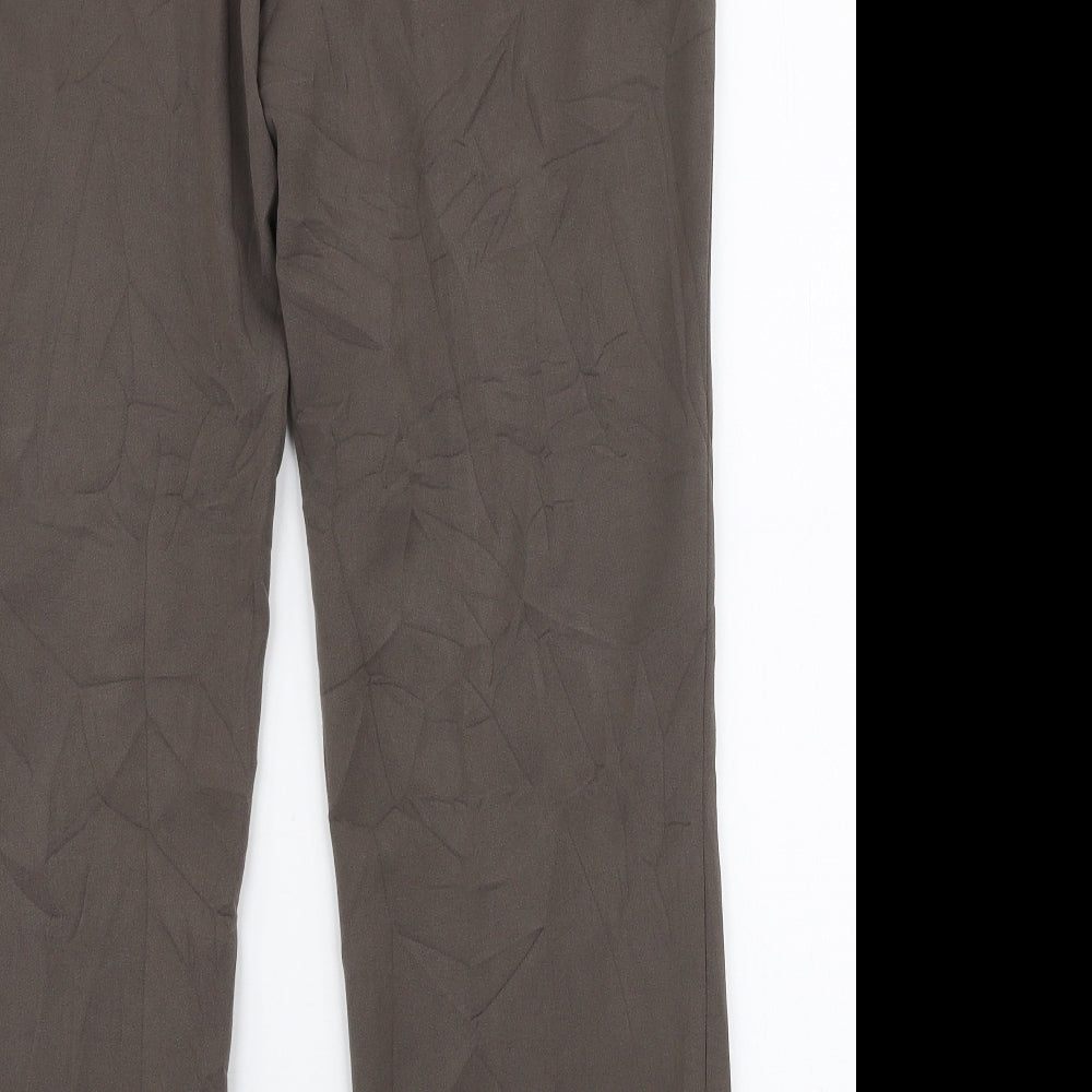 BASSINI Womens Brown  Polyester Trousers  Size 12 L28 in Regular Zip